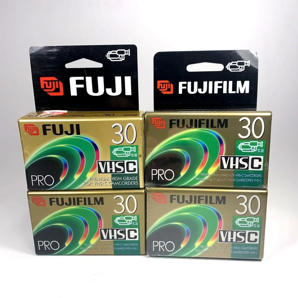 Lot of 4 Fujifilm VHS-C 30 Min Pro Premium High Grade Camcorder Tapes Sealed